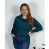 Svetr úpletový dlouhý rukáv dámský nadrozměr (42/44/46 ONE SIZE) ITALSKá MóDA IMSM24ZS8173/DR (Velikost 42/44, Barva Černá)