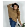 Svetr úpletový s rolákem dlouhý rukáv dámský nadrozměr (54/56/58 ONE SIZE) ITALSKá MóDA IMSN24VERONA/DR (Velikost 56/58, Barva hnědá)