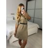 Šaty úpletové 3/4 dlouhý rukáv dámské (S/M ONE SIZE) ITALSKÁ MÓDA IMWH24333/DUR (Velikost S/M, Barva Černá)