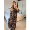 Šaty dlouhé šifonové dlouhý rukáv dámské (S/M ONE SIZE) ITALSKÁ MÓDA IMWCP24415-4/DU (Velikost S/M, Barva hnědá)