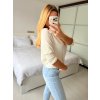 Svetr úpletový dlouhý rukáv dámský (S/M ONE SIZE) MB212463303/DU (Velikost S/M, Barva béžová)