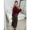 Sukně dlouhá saténová dámská (S/M ONE SIZE) ITALSKÁ MÓDA IMM24M10503A/DU (Velikost S/M, Barva hnědá)