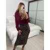 Košile saténová dlouhý rukáv dámské (S/M/L ONE SIZE) ITALSKá MóDA IM324011/DU (Velikost S/M, Barva vínová)
