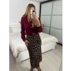 Košile saténová dlouhý rukáv dámské (S/M/L ONE SIZE) ITALSKá MóDA IM324011/DU (Velikost S/M, Barva vínová)