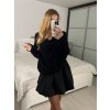 Svetr oversize šikmý dlouhý rukáv dámské (S/M/L ONE SIZE) ITALSKá MóDA IM424509/DUR (Velikost S/M/L, Barva bílá)