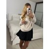 Svetr oversize šikmý dlouhý rukáv dámské (S/M/L ONE SIZE) ITALSKá MóDA IM424509/DUR (Velikost S/M/L, Barva bílá)