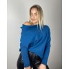 Svetr oversize šikmý dlouhý rukáv dámské (S/M/L ONE SIZE) ITALSKá MóDA IM424509/DUR (Velikost S/M/L, Barva bílá)