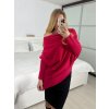 Svetr oversize šikmý dlouhý rukáv dámské (S/M/L ONE SIZE) ITALSKá MóDA IM424509/DUR (Velikost S/M/L, Barva bílá)