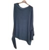 Svetr oversize šikmý dlouhý rukáv dámské (S/M/L ONE SIZE) ITALSKá MóDA IM424509/DUR (Velikost S/M/L, Barva bílá)