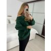 Svetr oversize šikmý dlouhý rukáv dámské (S/M/L ONE SIZE) ITALSKá MóDA IM424509/DUR (Velikost S/M/L, Barva bílá)