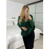 Svetr oversize šikmý dlouhý rukáv dámské (S/M/L ONE SIZE) ITALSKá MóDA IM424509/DUR (Velikost S/M/L, Barva bílá)