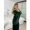 Svetr oversize šikmý dlouhý rukáv dámské (S/M/L ONE SIZE) ITALSKá MóDA IM424509/DUR (Velikost S/M/L, Barva bílá)