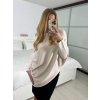Svetr oversize šikmý dlouhý rukáv dámské (S/M/L ONE SIZE) ITALSKá MóDA IM424509/DUR (Velikost S/M/L, Barva bílá)