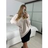 Svetr oversize šikmý dlouhý rukáv dámské (S/M/L ONE SIZE) ITALSKá MóDA IM424509/DUR (Velikost S/M/L, Barva bílá)