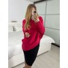 Svetr oversize šikmý dlouhý rukáv dámské (S/M/L ONE SIZE) ITALSKá MóDA IM424509/DUR (Velikost S/M/L, Barva bílá)