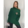 Svetr oversize šikmý dlouhý rukáv dámské (S/M/L ONE SIZE) ITALSKá MóDA IM424509/DUR (Velikost S/M/L, Barva bílá)