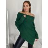 Svetr oversize šikmý dlouhý rukáv dámské (S/M/L ONE SIZE) ITALSKá MóDA IM424509/DUR (Velikost S/M/L, Barva bílá)