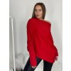 Svetr oversize šikmý dlouhý rukáv dámské (S/M/L ONE SIZE) ITALSKá MóDA IM424509/DUR (Velikost S/M/L, Barva bílá)