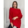 Svetr oversize šikmý dlouhý rukáv dámské (S/M/L ONE SIZE) ITALSKá MóDA IM424509/DUR (Velikost S/M/L, Barva bílá)