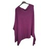 Svetr oversize šikmý dlouhý rukáv dámské (S/M/L ONE SIZE) ITALSKá MóDA IM424509/DUR (Velikost S/M/L, Barva bílá)