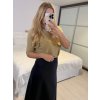 Svetr úpletový dlouhý rukáv dámský (S/M/L ONE SIZE) ITALSKÁ MÓDA IMWH24050/DU (Velikost S/M/L, Barva hnědá)