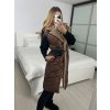 Vesta s beránkem dámská (S/M/L ONE SIZE) ITALSKÁ MÓDA IMWK242867/DUR (Velikost S/M/L, Barva hnědá)