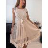 Šaty elegantní letní bez rukávu dámské (S/M/L ONE SIZE) ITALSKÁ MÓDA IM322SIMONE/DR (Velikost S/M/L, Barva béžová)