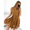 Šaty elegantní letní bez rukávu dámské (S/M/L ONE SIZE) ITALSKÁ MÓDA IM322SIMONE/DR (Velikost S/M/L, Barva béžová)