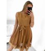 Šaty elegantní letní bez rukávu dámské (S/M/L ONE SIZE) ITALSKÁ MÓDA IM322SIMONE/DR (Velikost S/M/L, Barva béžová)