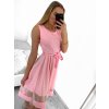 Šaty elegantní letní bez rukávu dámské (S/M/L ONE SIZE) ITALSKÁ MÓDA IM322SIMONE/DR (Velikost S/M/L, Barva béžová)