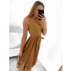 Šaty elegantní letní bez rukávu dámské (S/M/L ONE SIZE) ITALSKÁ MÓDA IM322SIMONE/DR (Velikost S/M/L, Barva béžová)