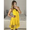 Šaty elegantní letní bez rukávu dámské (S/M/L ONE SIZE) ITALSKÁ MÓDA IM322SIMONE/DR (Velikost S/M/L, Barva béžová)