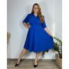 Šaty společenské 3/4 rukáv dámské nadrozměr (42/44/46 ONE SIZE) ITALSKÁ MÓDA IM424JENNY/DR (Velikost 42/44, Barva vínová)
