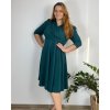 Šaty společenské 3/4 rukáv dámské nadrozměr (42/44/46 ONE SIZE) ITALSKÁ MÓDA IM424JENNY/DR (Velikost 42/44, Barva vínová)