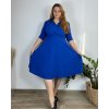 Šaty společenské 3/4 rukáv dámské nadrozměr (42/44/46 ONE SIZE) ITALSKÁ MÓDA IM424JENNY/DR (Velikost 42/44, Barva vínová)