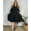 Šaty společenské 3/4 rukáv dámské nadrozměr (42/44/46 ONE SIZE) ITALSKÁ MÓDA IM424JENNY/DR (Velikost 42/44, Barva vínová)