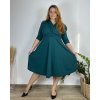 Šaty společenské 3/4 rukáv dámské nadrozměr (42/44/46 ONE SIZE) ITALSKÁ MÓDA IM424JENNY/DR (Velikost 42/44, Barva vínová)