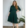 Šaty společenské 3/4 rukáv dámské nadrozměr (42/44/46 ONE SIZE) ITALSKÁ MÓDA IM424JENNY/DR (Velikost 42/44, Barva vínová)