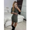 Šaty úpletové 3/4 dlouhý rukáv dámské (S/M/L ONE SIZE) ITALSKÁ MÓDA IMWGBL24MG59546/DUR (Velikost S/M/L, Barva béžová smetanová)