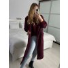 Kabát podzimní broušená koženka dámský (S/M/L ONE SIZE) ITALSKÁ MÓDA IMD211192/DU (Velikost S/M/L, Barva vínová)