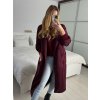 Kabát podzimní broušená koženka dámský (S/M/L ONE SIZE) ITALSKÁ MÓDA IMD211192/DU (Velikost S/M/L, Barva vínová)