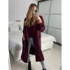 Kabát podzimní broušená koženka dámský (S/M/L ONE SIZE) ITALSKÁ MÓDA IMD211192/DU (Velikost S/M/L, Barva vínová)