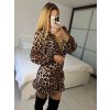 Šaty elegantní šifonové dlouhý rukáv dámské (S/M ONE SIZE) ITALSKÁ MÓDA IMM24M35880/DU (Velikost S/M, Barva hnědá)