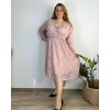 Šaty elegantní s krajkou dlouhý rukáv dámské nadrozměr (54/56/58 ONE SIZE) ITALSKá MóDA IM424TOSKANA/DUR