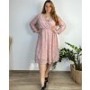 Šaty elegantní s krajkou dlouhý rukáv dámské nadrozměr (54/56/58 ONE SIZE) ITALSKá MóDA IM424TOSKANA/DUR