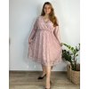 Šaty elegantní s krajkou dlouhý rukáv dámské nadrozměr (54/56/58 ONE SIZE) ITALSKá MóDA IM424TOSKANA/DUR