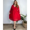 Šaty elegantní s krajkou dlouhý rukáv dámské nadrozměr (54/56/58 ONE SIZE) ITALSKá MóDA IM424TOSKANA/DUR