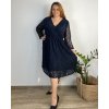 Šaty elegantní s krajkou dlouhý rukáv dámské nadrozměr (54/56/58 ONE SIZE) ITALSKá MóDA IM424TOSKANA/DUR
