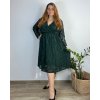 Šaty elegantní s krajkou dlouhý rukáv dámské nadrozměr (54/56/58 ONE SIZE) ITALSKá MóDA IM424TOSKANA/DUR