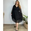 Šaty elegantní s krajkou dlouhý rukáv dámské nadrozměr (54/56/58 ONE SIZE) ITALSKá MóDA IM424TOSKANA/DUR